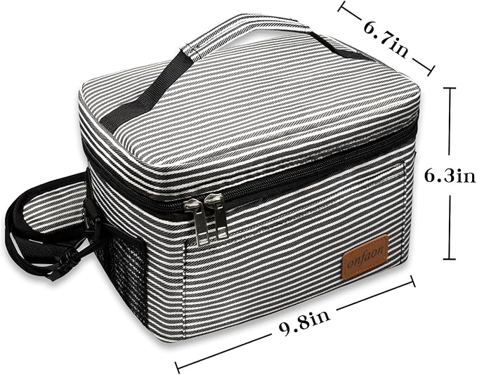 ONFAON Lunch Bag for Women, Insulated Reusable Lunch Box Leakproof Cooler Tote Bag Freezable with Adjustable Shoulder Strap for Office Work Picnic Beach