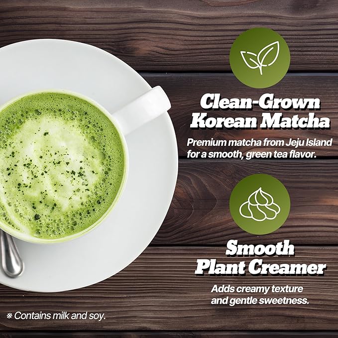 [Nokchawon] Jeju Matcha Latte – Smooth and Creamy Sweet Green Tea Latte with Jeju Grown Matcha Powder, drink mix, korean tea, 10 Sticks, 180g (6.35oz)