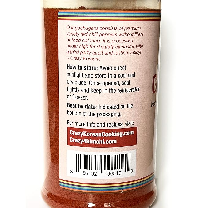 Non-GMO Gochugaru, Kosher, Gluten Free, No additives, Korean Red Pepper Powder, Fine Grind 6 OZ
