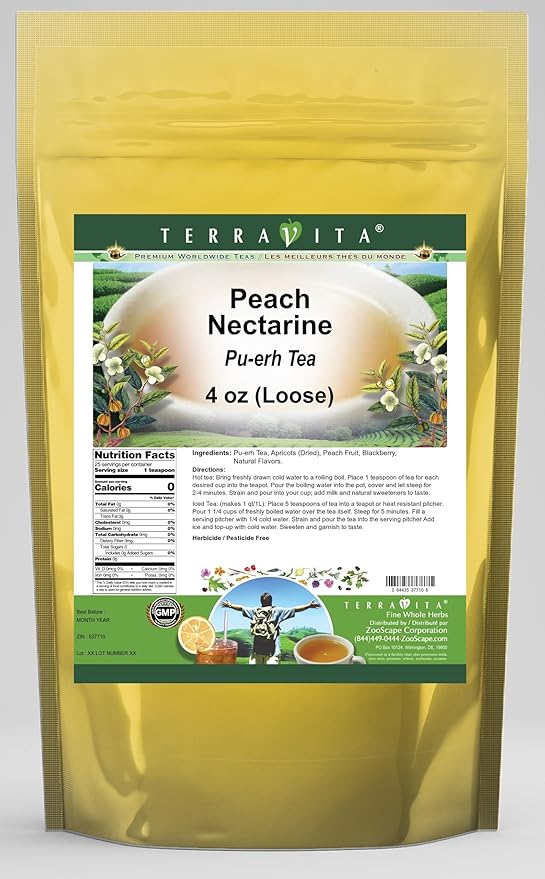 Peach Nectarine Pu-erh Tea (Loose) (4 oz, ZIN: 537710)