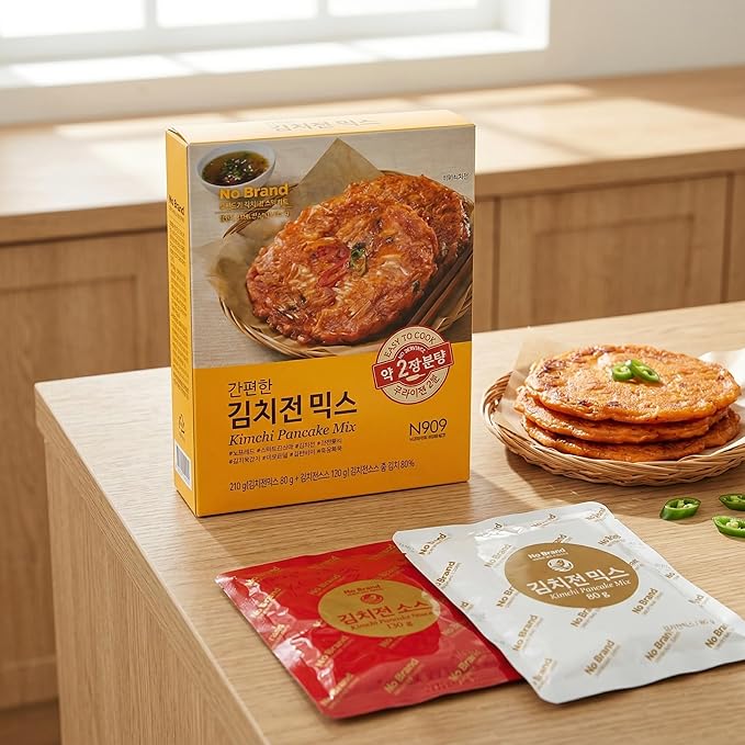 Authentic Korean Kimchi Pancake (Kimchijeon) Mix Kit - Makes 4 Pancakes, Easy DIY Cooking Set, Savory & Crispy K-Food Meal, Quick 5-Minute Prep, Spicy Savory Pancake Flour with Real Kimchi Sauce,김치전 믹스 2개입