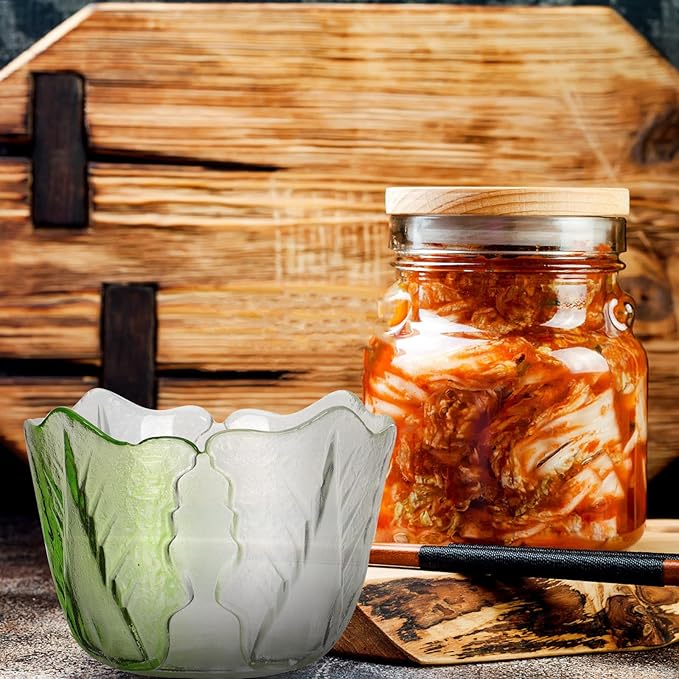 UKCOCO Japanese Style Glass Pickle Jar with Lid 1.5l for Vegetable Fermenting and Kimchi Making, Airtight Glass Food Storage Container for Kitchen Use