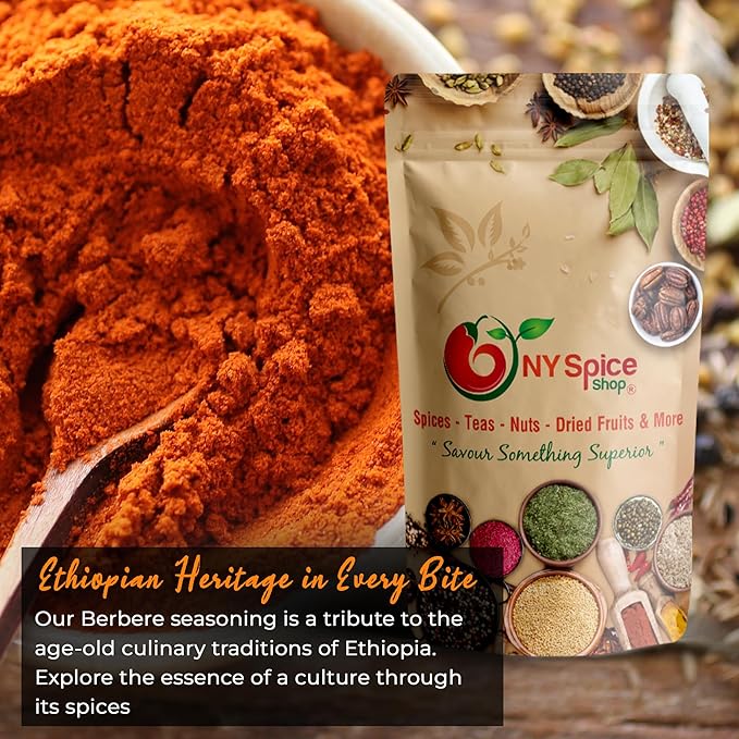 NY Spice Shop Ethiopian Berbere Spice Seasoning - 6 Ounce Ethiopian Berbere Spice Blend - Berber Spices - Spicy, Traditional Berber’s Mix for Ethiopia Food