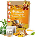 TOG999, 200 Turmeric, Ginger, Cinnamon Tea Bags, 100% Natural, Hand-made Blend of Turmeric, Ginger, and Cinnamon. Eco-conscious Tea Bags. No Sugar, No Caffeine, No Gluten, Vegan.