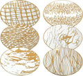 Certified International Matrix Gold Plated 6" Luncheon/Canape Plates, Set of 6 Assorted Designs