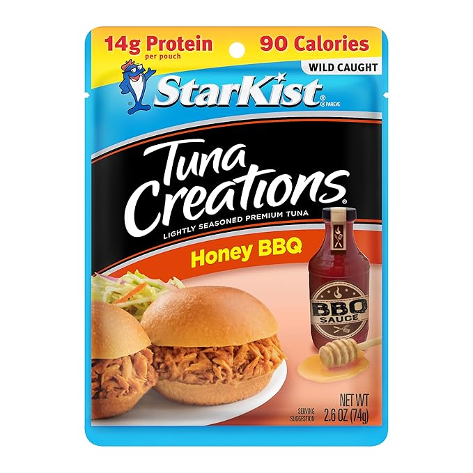 StarKist Tuna Creations Honey BBQ Pouch (2.6 oz - 24 Pack) Wild Caught, High Protein Shelf Stable Seafood, Gluten Free, Soy Free, No Draining, Ready to Eat for Salads and Sandwiches