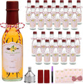 5oz Hot Sauce Bottles with Lids,Clear Woozy Bottles with Shrink Capsules,Small Wine Making Bottle With Lid for Bottling,Empty 5oz Glass Vanilla Extract Bottle With Red Caps Set of 25