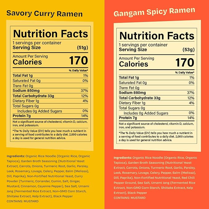 RAWMYUN Gluten Free Healthy Korean Ramen Vegan Superfood Clean Ingredients Plant-Based Cup Noodles made with Organic Rice Noodles Instant Soup | No MSG, Non-GMO, Real Ingredients (3 Gangnam Spicy x 3 Savory Curry)