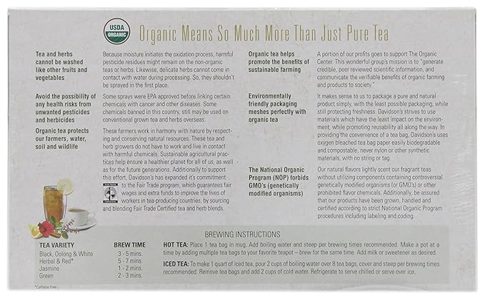 Davidson's Organics, Lemon Ginger, 100-count Unwrapped Tea Bags