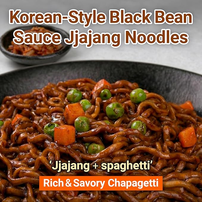 Nongshim Chapagetti Jjajang Noodles, Square Bowl Ramyun Instant Noodles with Sauce, Microwavable, 3.88 oz (Pack of 6)