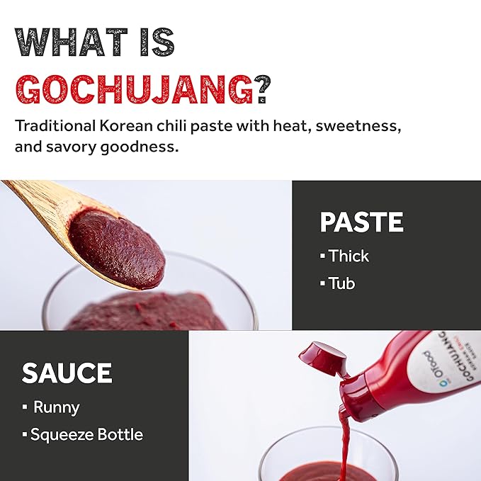 Gochujang Korean Chili Sauce [7.5 oz | Pack of 2] [Spicy Miso] – Medium Hot Squeeze Bottle | Korean Hot Pepper Paste Sauce for Bibimbap, Tteokbokki, Stir-Fry, Noodles, Rice & More – Vegan, Gluten-Free - O’food