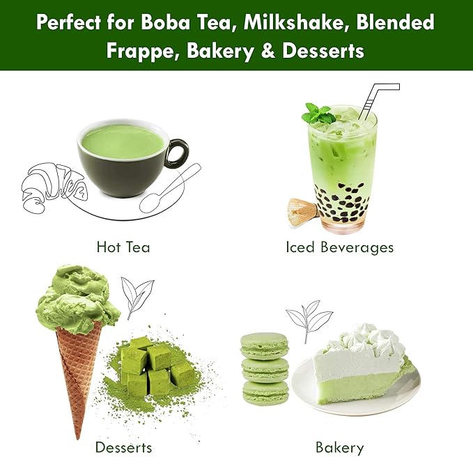Matcha Bubble Milk Tea Instant 3in1 Powder Mix - 1kg (33 Drinks) | For Boba Tea, Milkshake, Blended Frappe and Bakery | Authentic Taiwan Recipe | Zero Trans Fat, No Preservatives by Moriyama Teahouse
