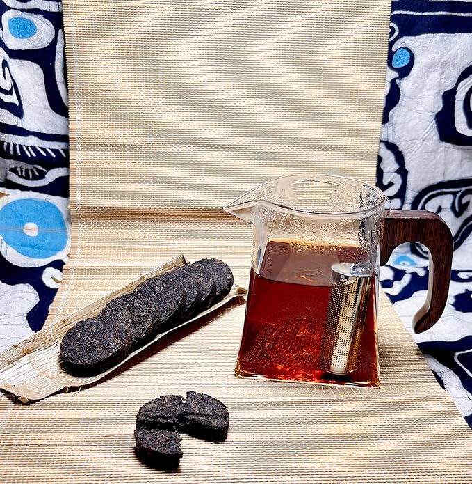 Chinese Ripe Puerh Tea Mini Cakes, 7.1 Ounce, 80 Cups, Aged Shou Black Tea (1)
