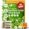 FreshDrinkUS, Premium 135 Nettle Leaf Tea Bags, 100% Natural & Pure, Stinging Nettle Leaf Tea, Burn Nettle, Stinging Nettle, Stinger Tea, No Sugar/Caffeine/Gluten, Vegan