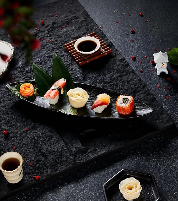 YUHO DIY Sushi Ingredients Kit with Rolling Mat Foods Making Kit Rice Ginger Seaweed Nori Wasabi Soy Sauce with Molds