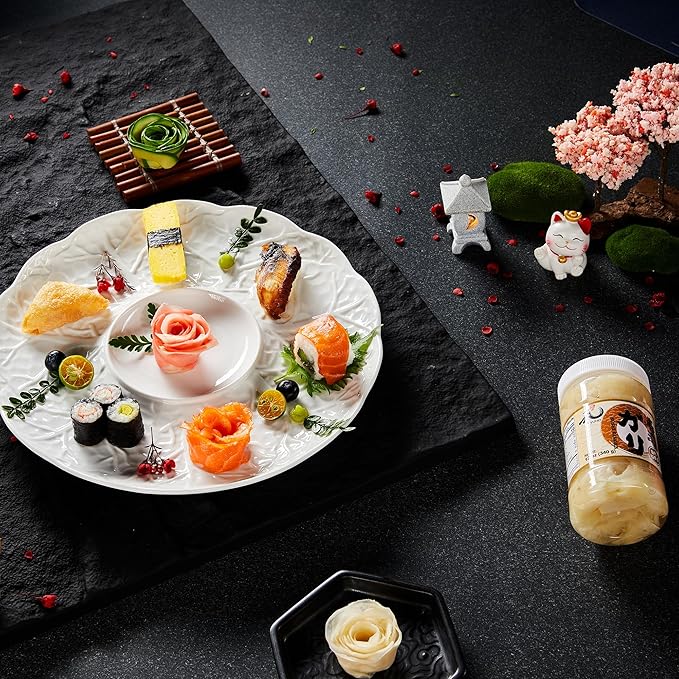 YUHO DIY Sushi Ingredients Kit with Rolling Mat Foods Making Kit Rice Ginger Seaweed Nori Wasabi Soy Sauce with Molds