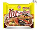 OTTOGI JIN Jjambbong Korean Instant Ramen – Spicy Seafood Noodles, Red Broth, 4.58 oz (Pack of 4)