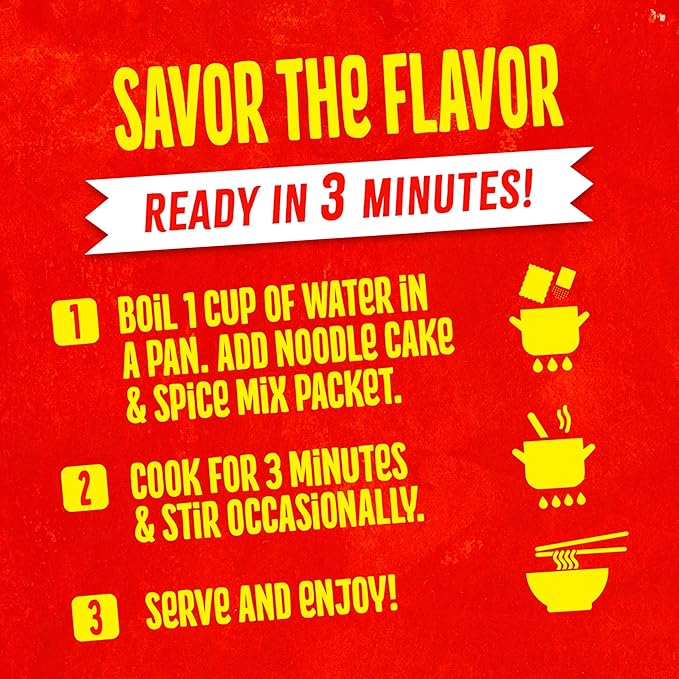 Maggi Chinese Spicy Garlic Noodles, Instant Ramen Noodles, 3 min, Vegetarian, Halal, Kosher, 8-Pack