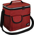 opux Insulated Lunch Box for Men Women Kids, Leakproof Reusable Lunch Bag Cooler for Work School Office, Soft Thermal Lunchbox Tote with Shoulder Strap for Boys Girls Adults, Heather Red, 18 Can/10L