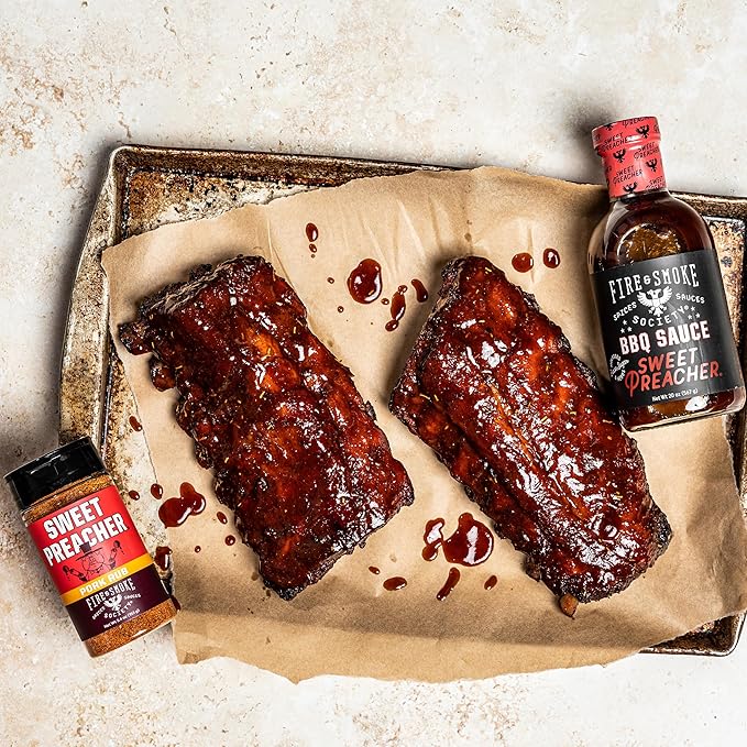 Fire & Smoke Society Sweet Preacher BBQ Rub | Pork Seasoning for Smoking and Grilling Meat, Pulled Pork Ribs Chops | Poultry, Chicken, Beef | M 5.4 oz
