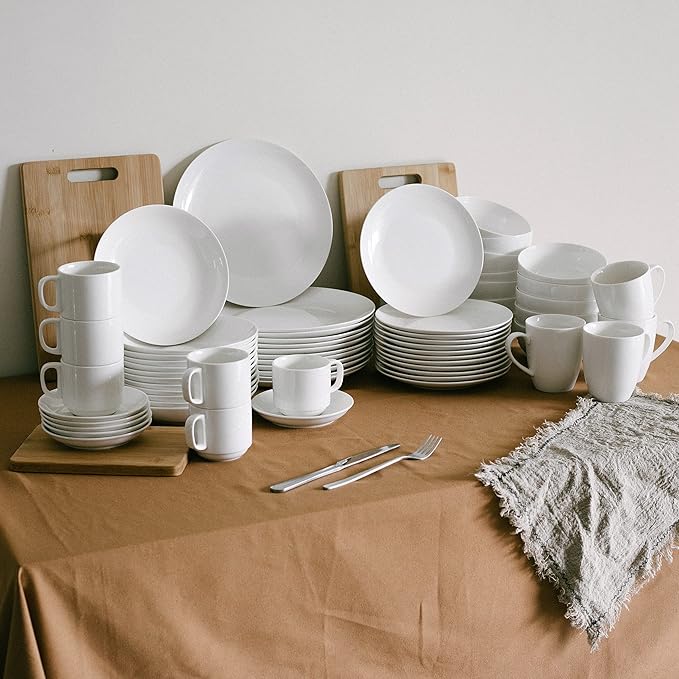 BTaT- White Dessert Plates, 8 inch, Set of 12, Small Plates for Appetizers