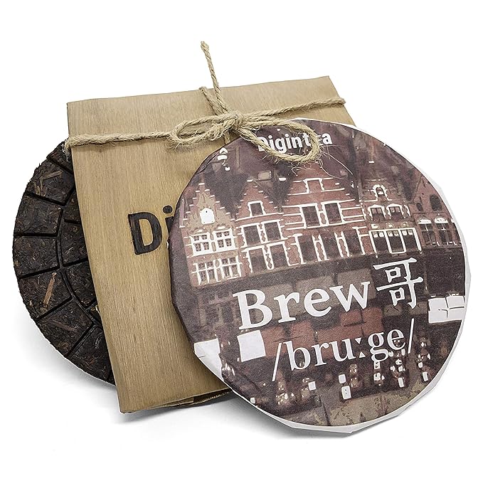 Compressed Ripe Pu-erh Tea Cake "Bru:ge Waffle" 7.1 ounce (200 g) Thick Taste