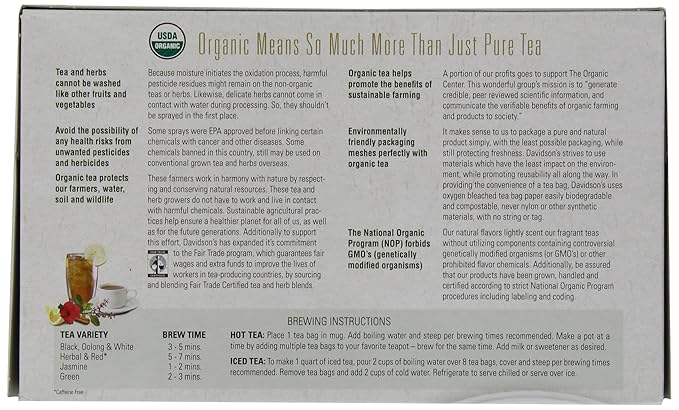 Davidson's Organics, Decaffeinated Green, 100-count Unwrapped Tea Bags