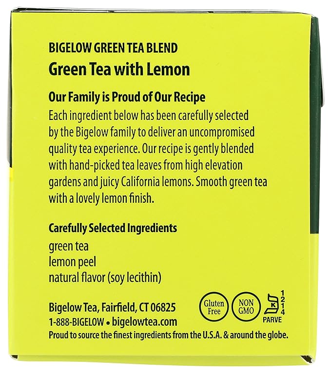 BigelowTea Green Tea With Lemon (Caffeinated), 20 Count