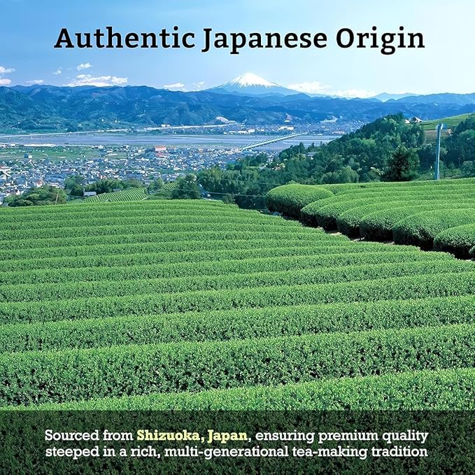 SUGIMOTO TEA Japanese Organic Genmaicha with Matcha Green Tea Bags 12 Count