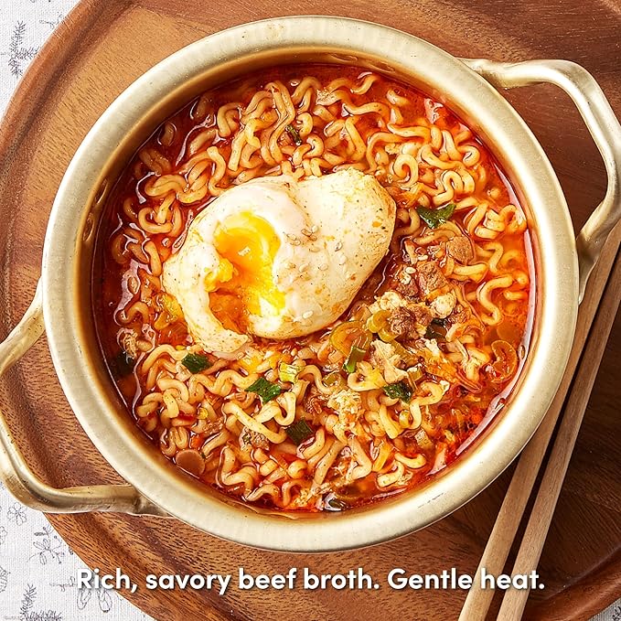 OTOKI Jin Ramen Spicy Cup Noodles – Authentic Korean Instant Cup Ramen with 13-Hour Simmered Beef Bone Broth, Bold & Fiery Flavor, Ready in 4 Minutes, 2.29 oz (Pack of 6)
