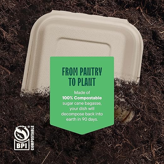 100% Compostable Clamshell Take Out Food Containers [6x6" 50-Pack] Heavy-Duty Quality to go Containers, Natural Disposable Bagasse, Eco-Friendly Biodegradable Made of Sugar Cane Fibers