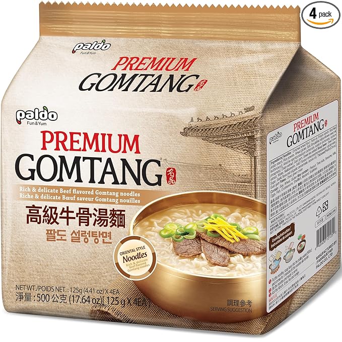 Paldo Premium Gomtang Noodle 500g 4.41oz (Pack of 4)