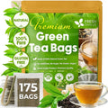 FreshDrinkUS, Premium 175 Green Tea Bags, 100% Natural & Pure from Green Tea Leaves. Loose Leaf Green Tea Herbal Tea. Made with Natural Material Tea Bags. No Sugar, No Caffeine, No Gluten, Vegan.