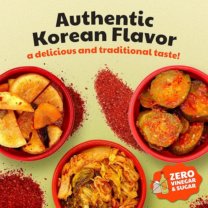 Olive My Pickle Fermented Kimchi Variety Pack - 48 oz | 3 Pack Classic, Cucumber Kimchi & Daikon Radish Kimchi | Napa Cabbage Fresh & Flavorful Korean Kimchi with Natural Probiotics for Gut Health