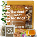 FreshDrinkUS, Premium 75 Burdock Root Tea Bags, 100% Natural & Pure, Herbal Tea. Made with Natural Material Tea Bags. No Sugar, No Caffeine, No Gluten, Vegan.