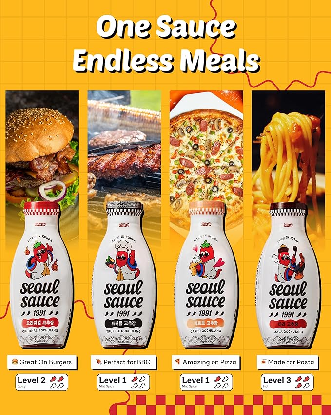 Seoul Sauce 1991 Mala Gochujang Hot Sauce – Spicy Sichuan Peppercorn & Korean Chili Sauce – Numbing Heat Condiment for Stir-Fries, Wings, and Noodles (10.9 oz / 310g)