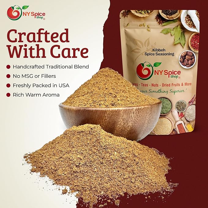 NY SPICE SHOP Kibbeh Seasoning Mix - 6 Ounce Bulgur Kamouneh Spice Blend - Middle Eastern Spice Blend Flavors - Mediterranean Cooking Spices for Stuffed Meat