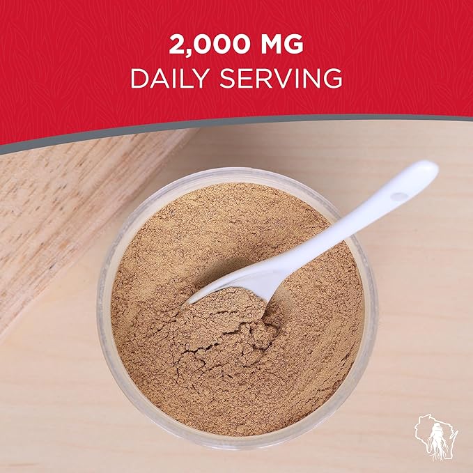 Red Panax Ginseng Powder with Natural Ginsenosides (4 oz)- Supports Healthy Energy, Vitality, Mood and More, Korean Panax Ginseng Root Powder for Smoothies, Coffee or Drinks (1 Pack)