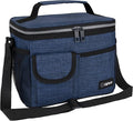 opux Insulated Lunch Box for Men Women Kids, Leakproof Reusable Lunch Bag Cooler for Work School Office, Soft Thermal Lunchbox Tote with Shoulder Strap for Boys Girls Adults, Heather Navy, 14 Can/8L
