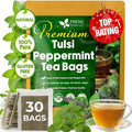 FreshDrinkUS, Premium Tulsi Peppermint Herbal – 30 Tea Bags, 100% Natural, Blend of Tulsi Holy Basil Leaves, and Peppermint Leaves. Made with Natural Material Tea Bags. No Sugar, Vegan.