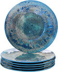 Certified International Radiance Teal Melamine 11" Dinner Plate, Large, Multicolor, Set of 6