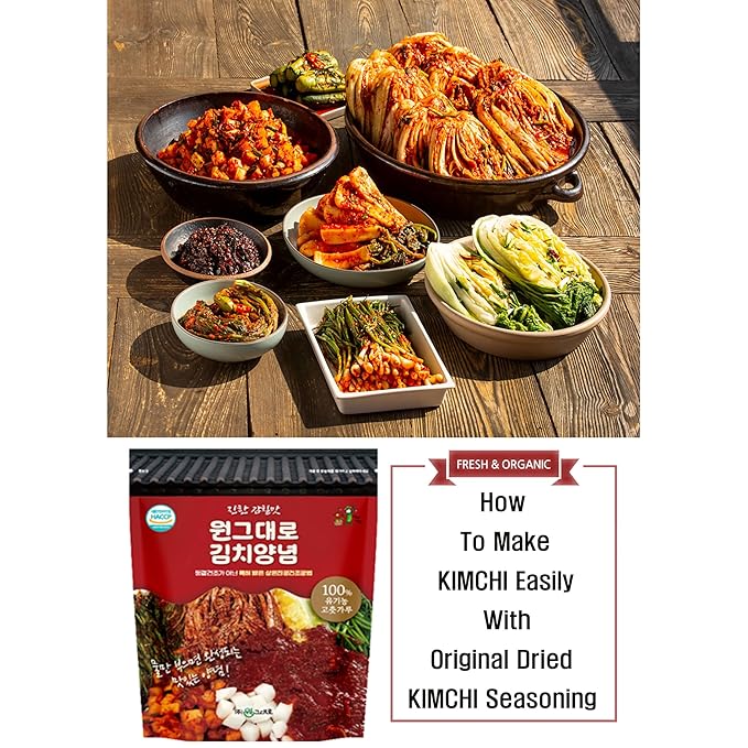 Wongeudaero Kimchi Seasoning Mix – Korean Kimchi Powder for Cabbage & Radish (100g) – Instant Fermented Flavor Base – No Added MSG – Korean Cooking Spice