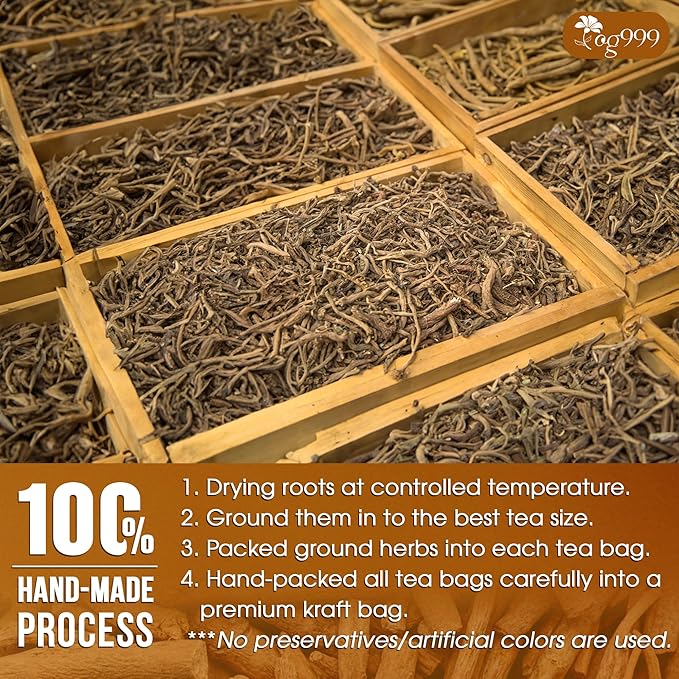 TOG999, Premium 120 Ashwagandha Root Tea Bags, 100% Natural & Pure, Ashwagandha Root Herbal Tea. No Sugar, No Caffeine, No Gluten, Vegan.