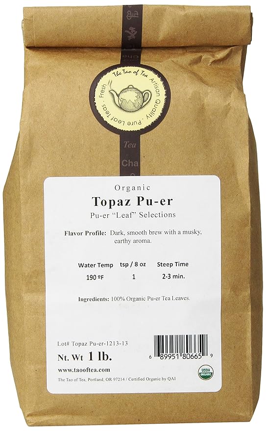 The Tao of Tea Topaz Pu-er, 1-Pounds