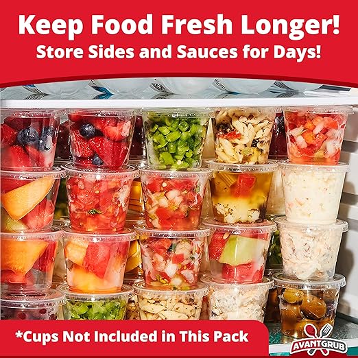 Leakproof, BPA Free 5.5 oz Souffle Lids 500 PK. Stackable Lids for Containers for Sampling, Salad Dressing, Sauce or Jello Shots. Plastic Food Prep Supplies for Restaurant, Cafe, Catering, Deli, Party