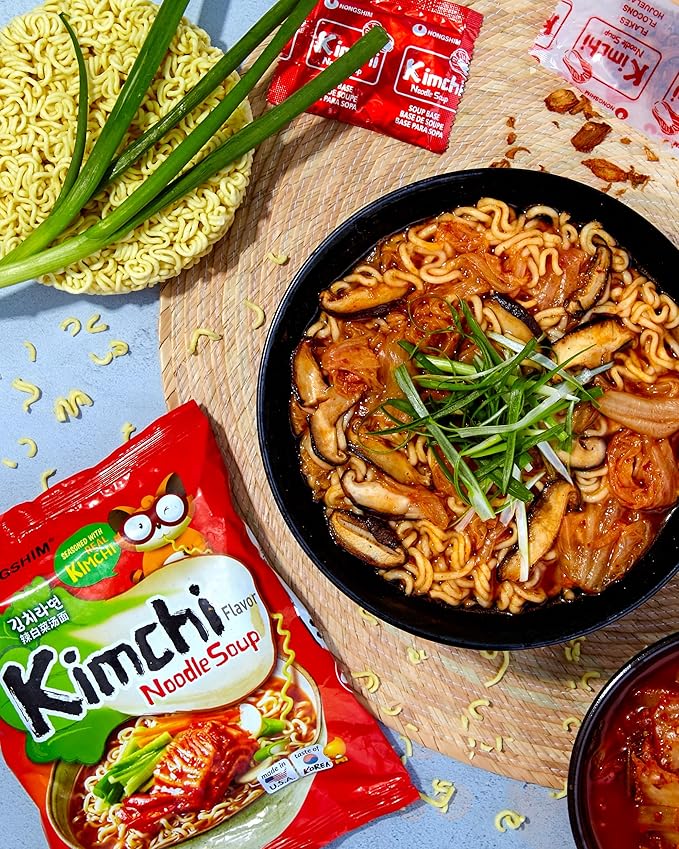 Nongshim Ramen Noodles, Gourmet Instant Ramen, Premium Microwavable Noodle Soup, Kimchi, 4.2 Ounce (Pack of 16)