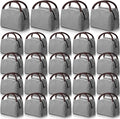 Chunful 24 Pcs Insulated Lunch Bag Bulk Reusable Thermal Lunch Box Waterproof Leakproof Tote Bag with Soft Liner for Women Men Office Work School Picnic Beach Fishing (Black)