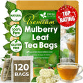 FreshDrinkUS, Premium 120 Mulberry Leaf Tea Bags, 100% Natural & Pure from Mulberry Leaves. Loose Leaf Herbal Tea. Made with Natural Material Tea Bags. No Sugar, No Caffeine, No Gluten, Vegan.
