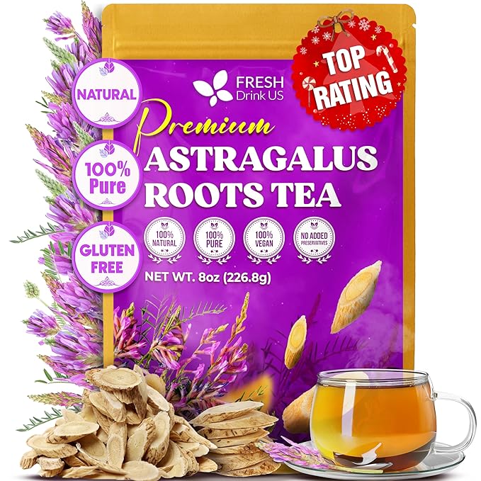 FreshDrinkUS, Premium 8oz Dried Astragalus Root Slices – 100% Natural Astragalus Root for Herbal Tea & Traditional Beverages – Natural, Clean Cut, No Additives. No Preservatives. Vegan