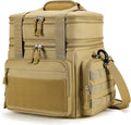 Gafetrey Large Tactical Lunch Box for Men, Insulated Lunch Bag Adult, Thermal Lunchbox Leakproof Waterproof Cooler Bag, Dual Compartment Lunch tote, Large Lunch Pail for Work Office Camping 24L
